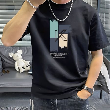 Men's Short Sleeve T-Shirt, Xinjiang Cotton, Loose Crew Neck, Streetwear Style. Pure cotton, versatile & trendy summer wear, bestseller.